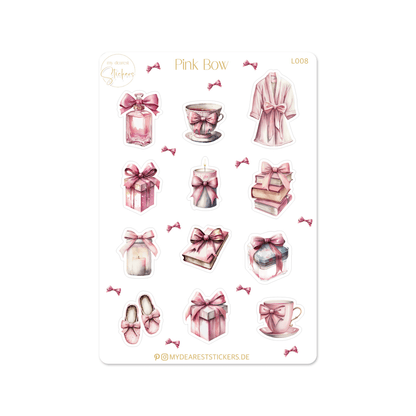 Pink Roses & Bow - My dearest Stickers Shop